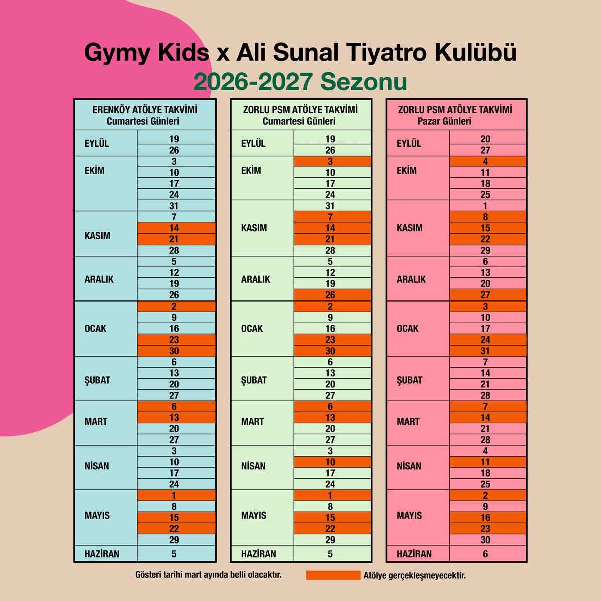 Gymy Kids X Ali Sunal Tiyatro Kulübü 2026-2027 Sezonu