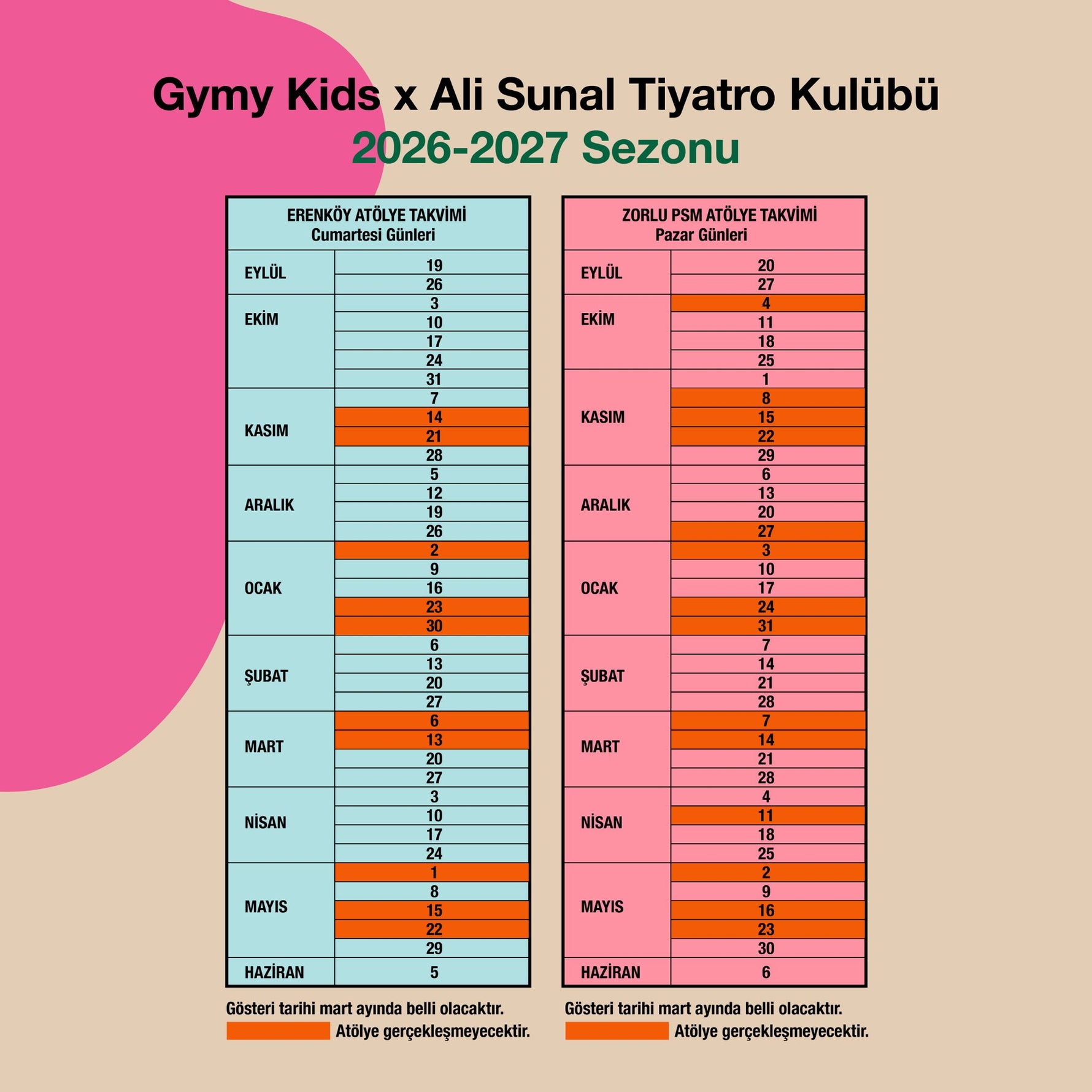Gymy Kids X Ali Sunal Tiyatro Kulübü 2026-2027 Sezonu
