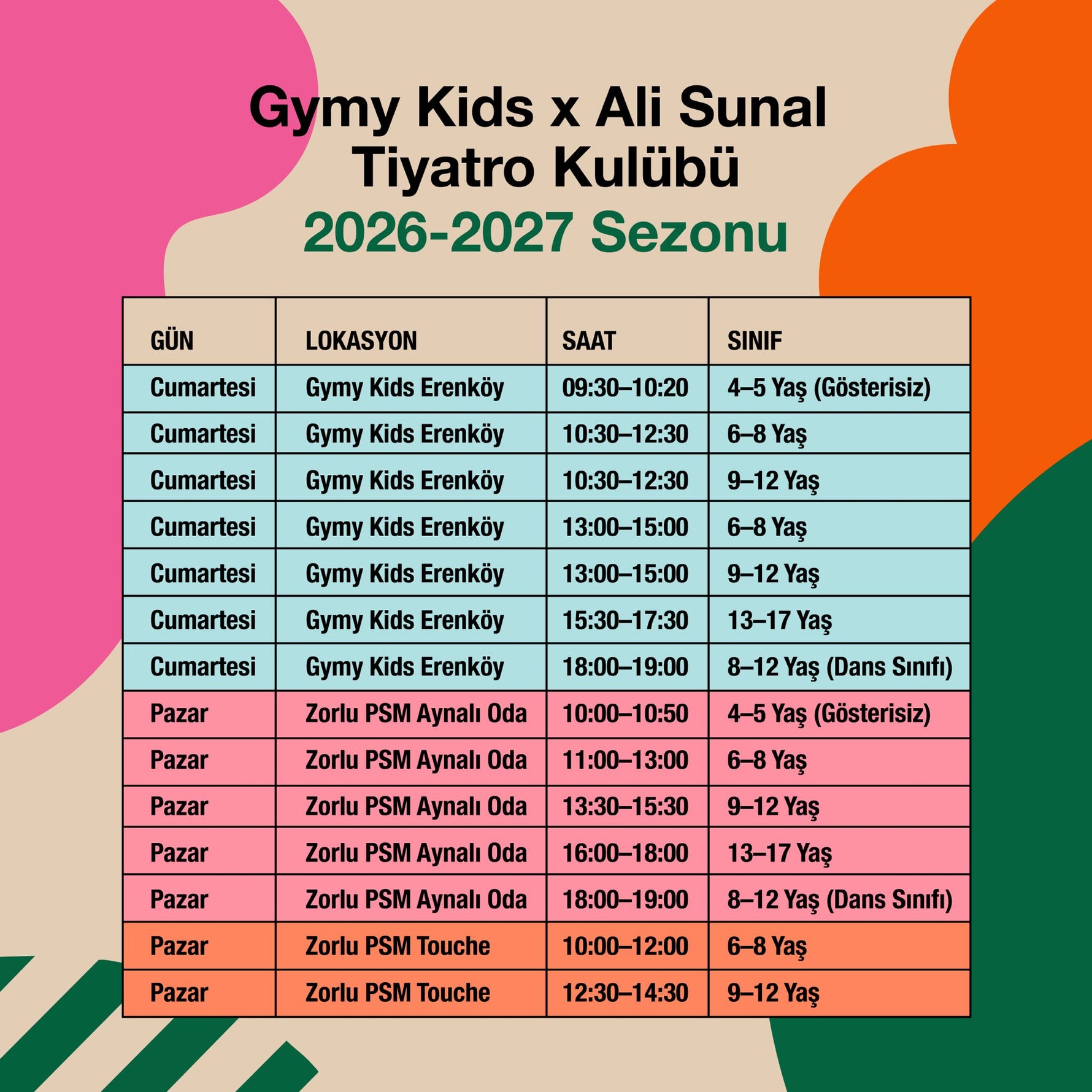 Gymy Kids X Ali Sunal Tiyatro Kulübü 2026-2027 Sezonu