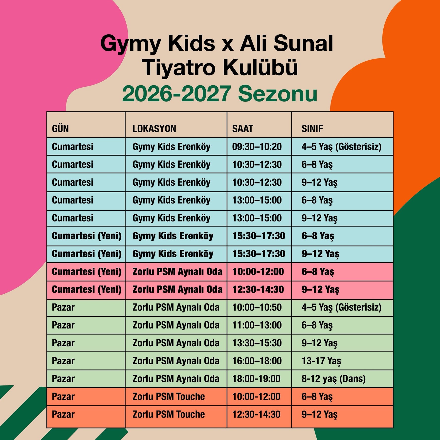 Gymy Kids X Ali Sunal Tiyatro Kulübü 2026-2027 Sezonu