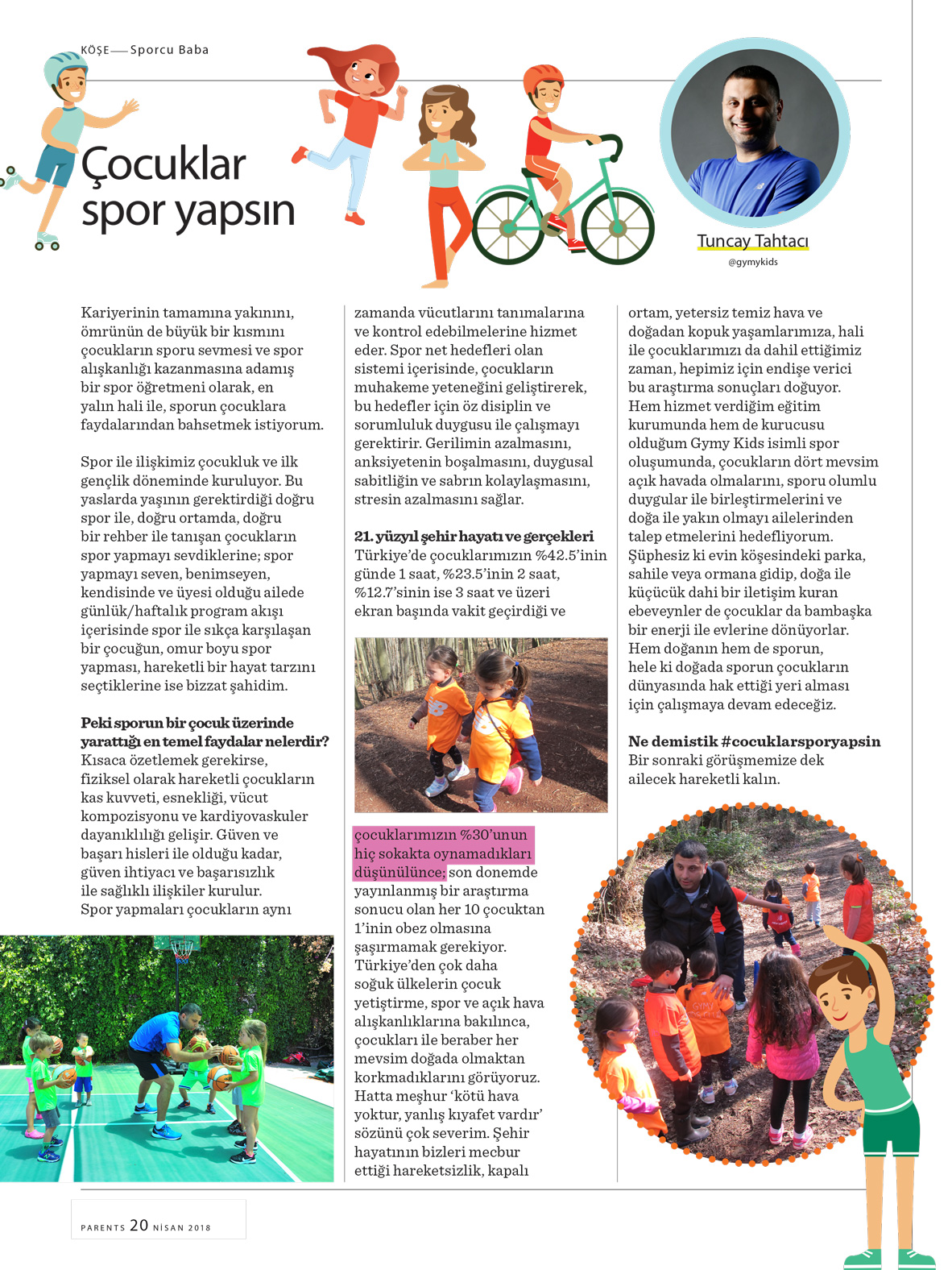 Gymy Kids - Basında Biz Sporcu Baba Parent Dergisi